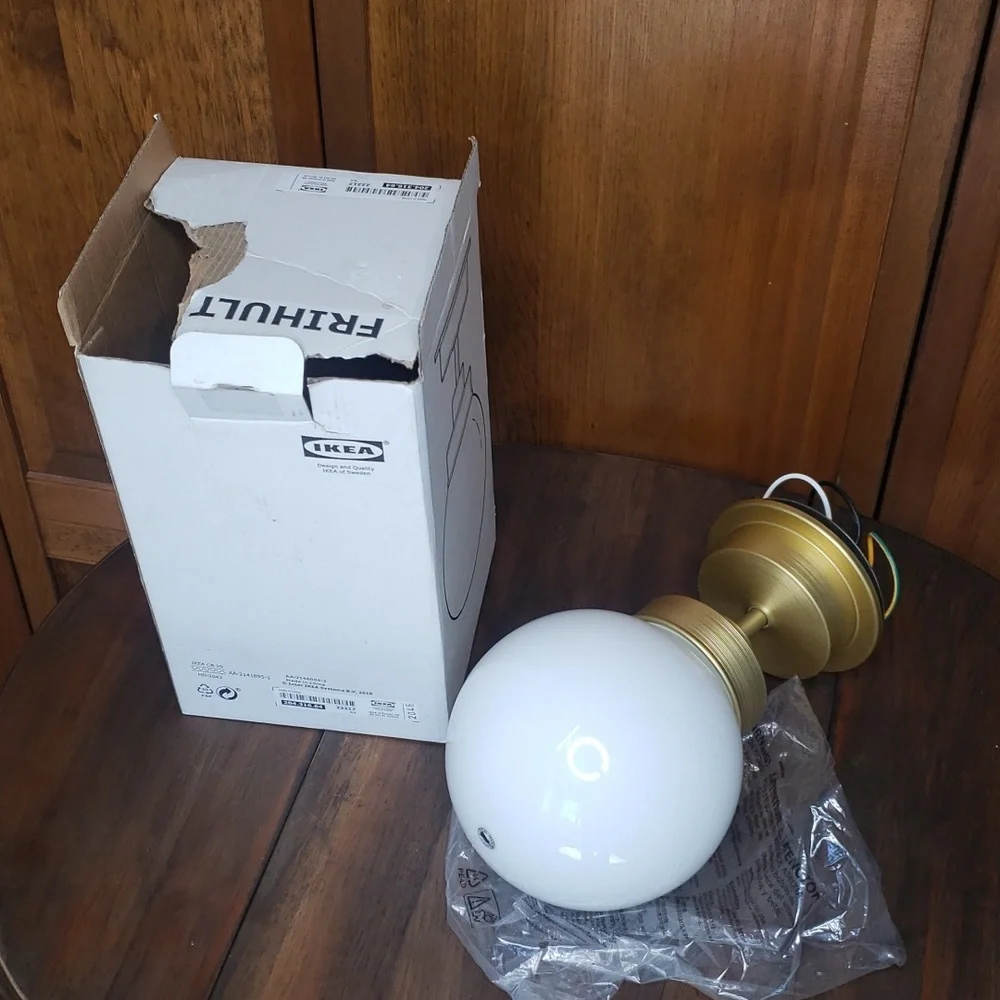IKEA FRIHULT Gold Ceiling Mount Light Lamp